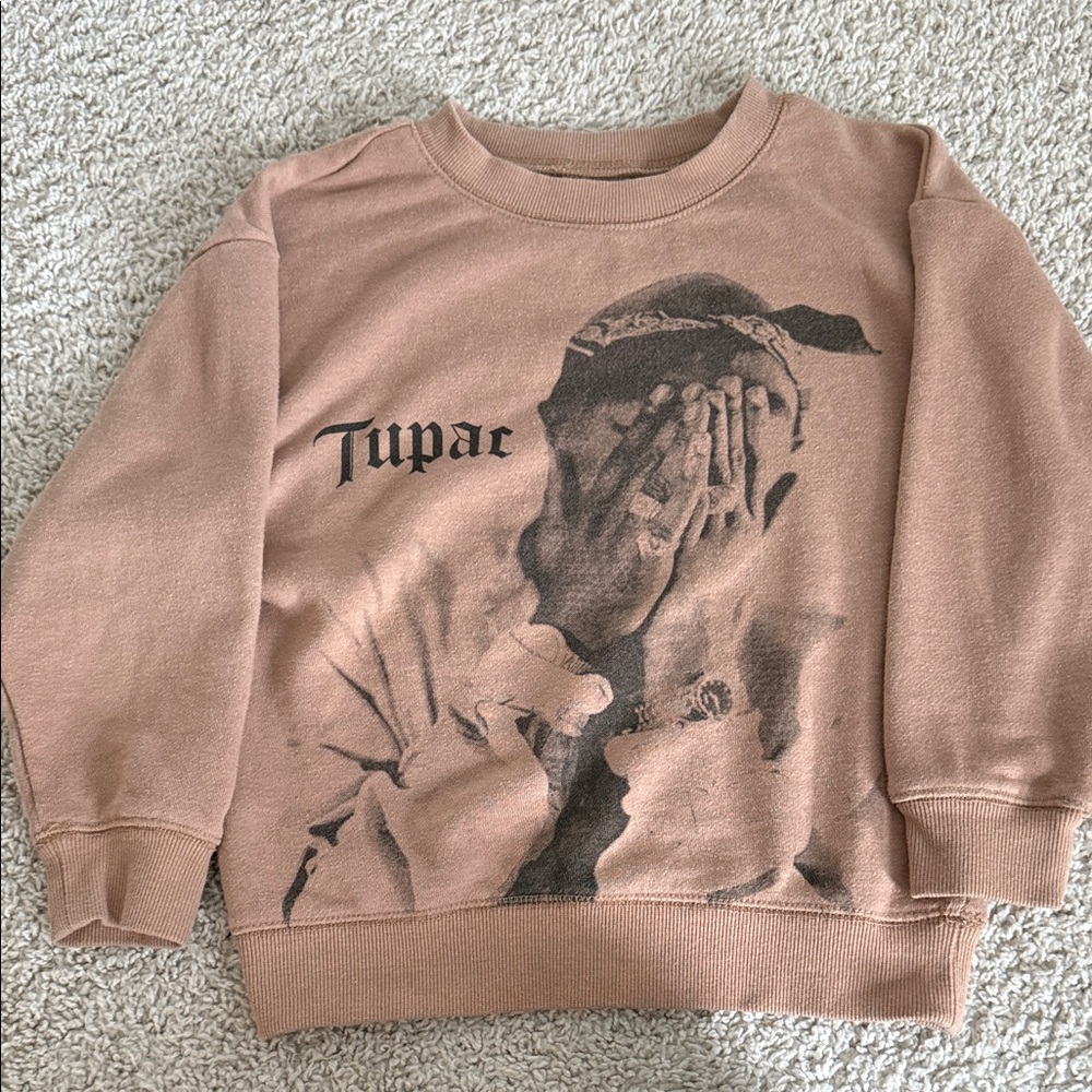 Cotton On Brown Tupac Graphic Crewneck Sweater